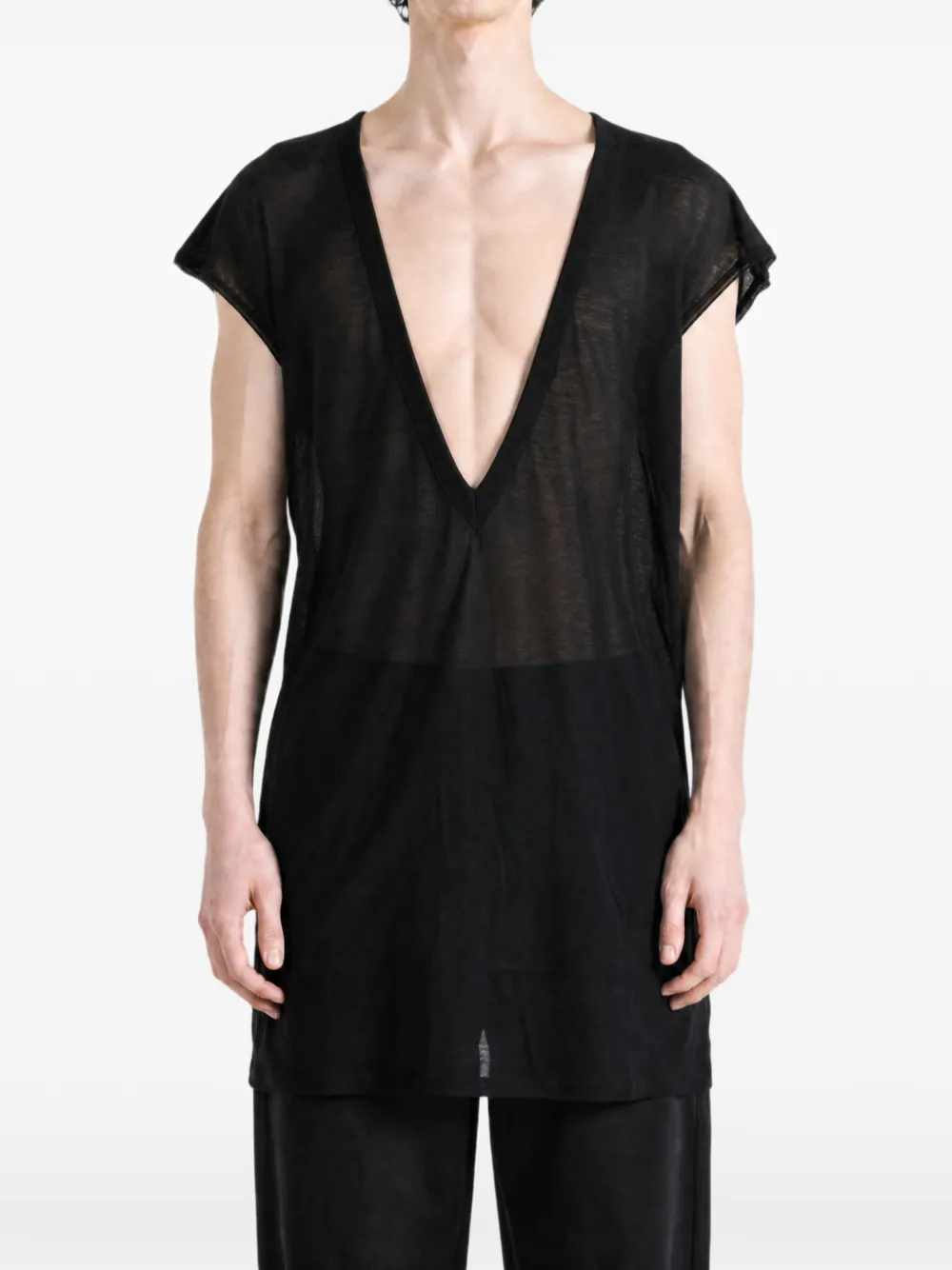 Rick Owens T-shirt met V-hals Zwart