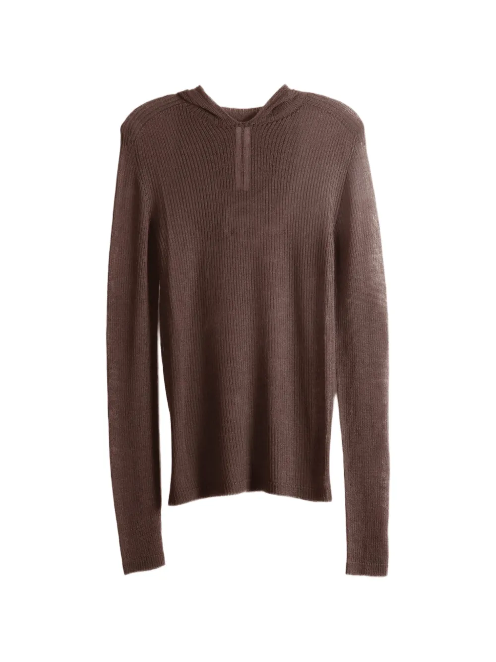Rick Owens ribbed-knit hoodie - Grigio