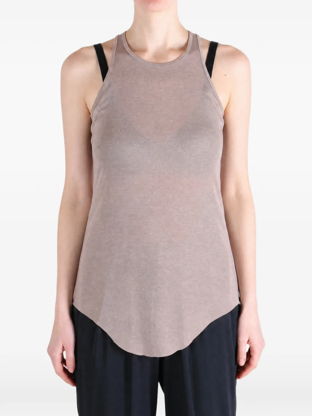 Rick Owens Racerback tanktop met gewelfde zoom Roze