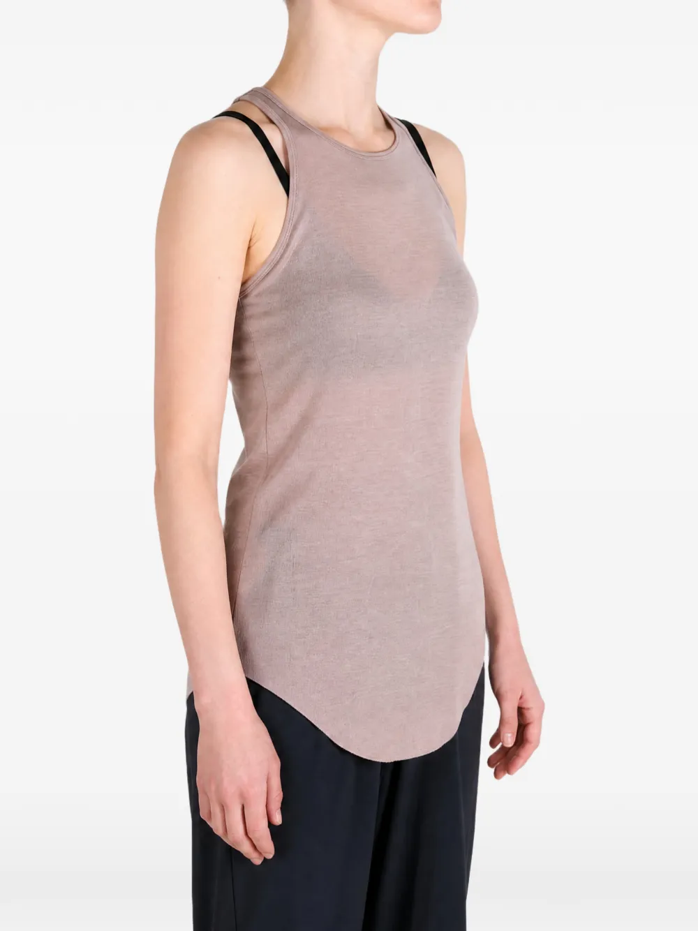 Rick Owens Racerback tanktop met gewelfde zoom Roze