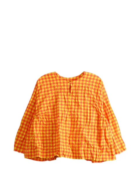Daniela Gregis gingham-check gathered-detail top
