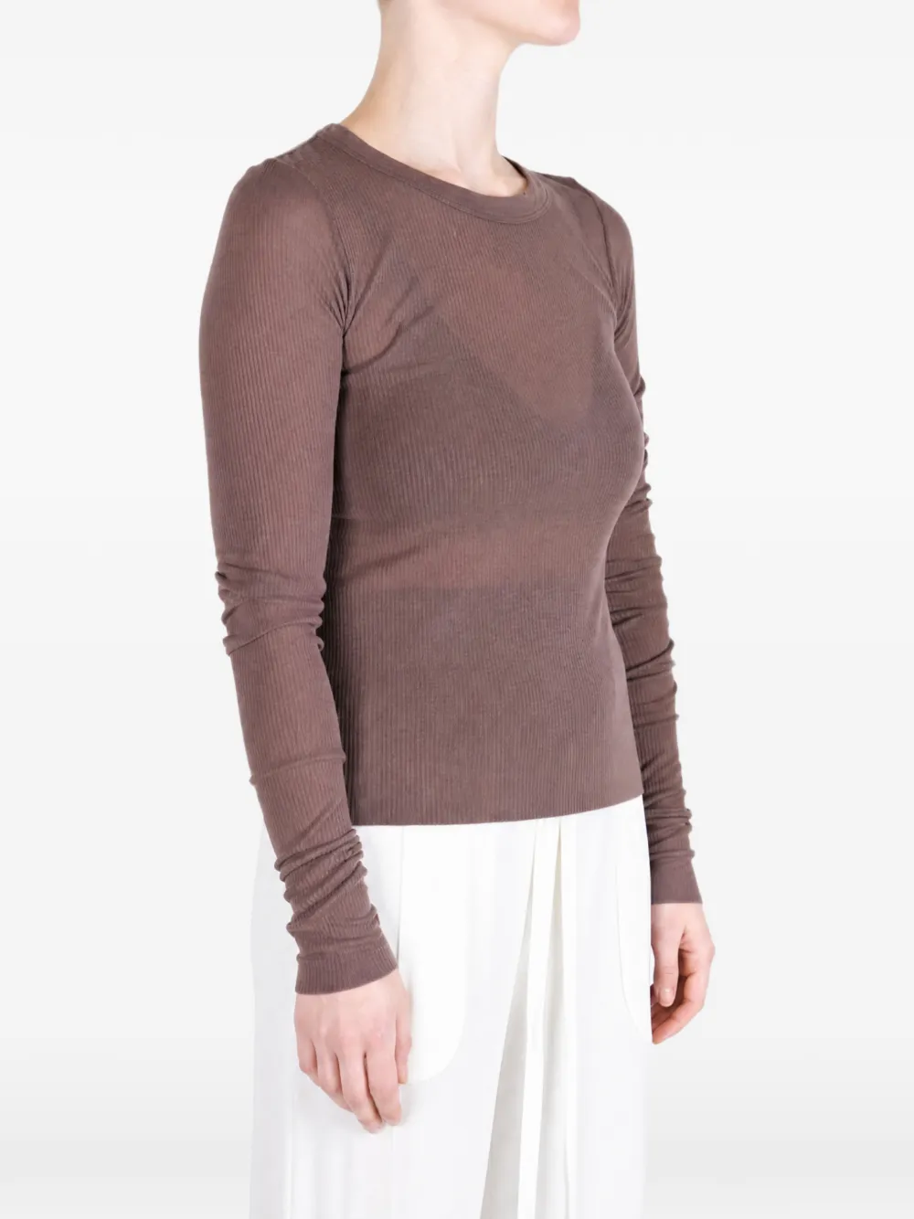 Rick Owens T-shirt met lange mouwen Beige