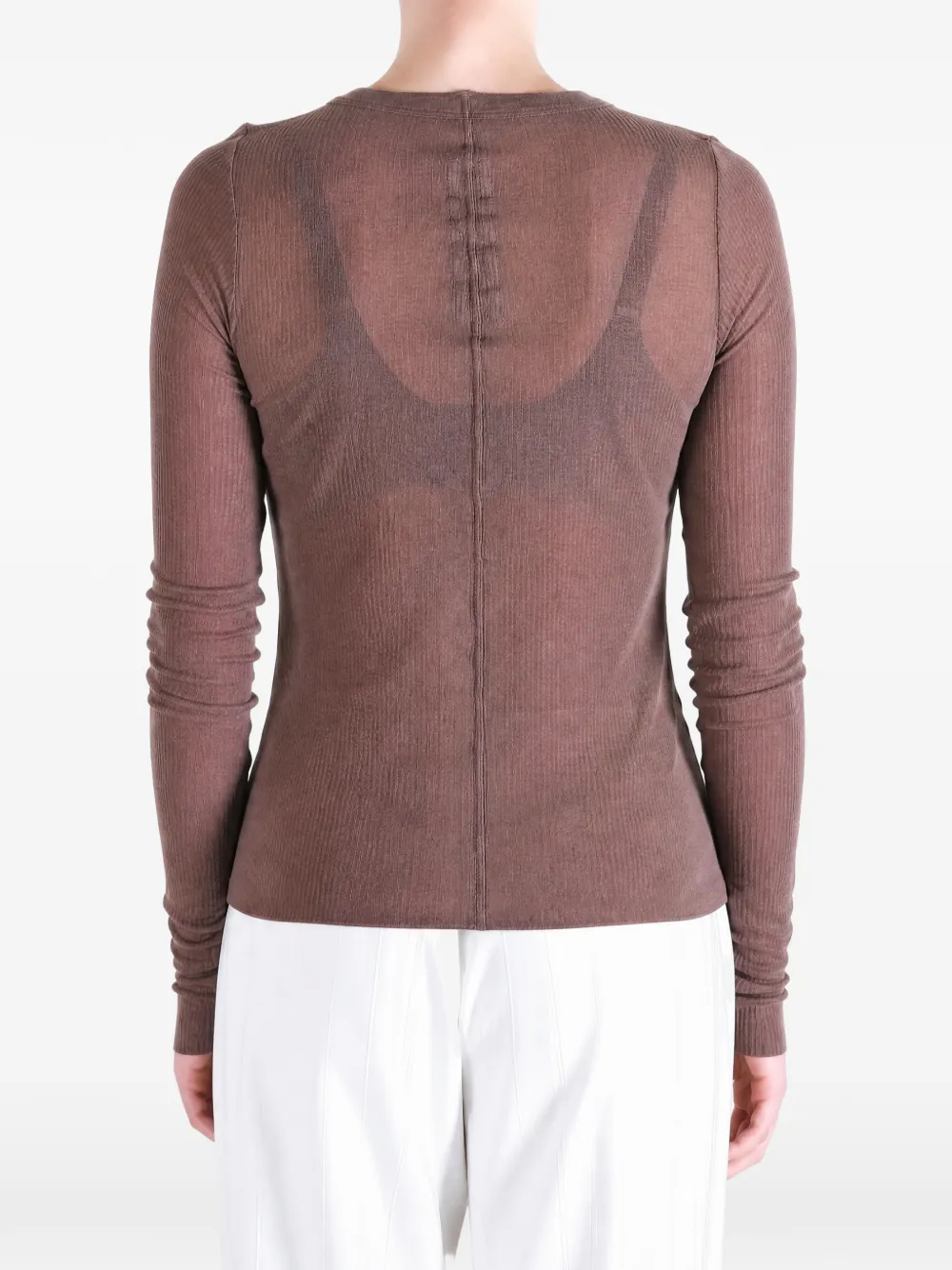 Rick Owens T-shirt met lange mouwen Beige