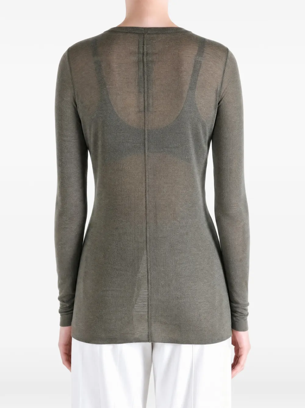 Rick Owens Ribgebreide top Groen