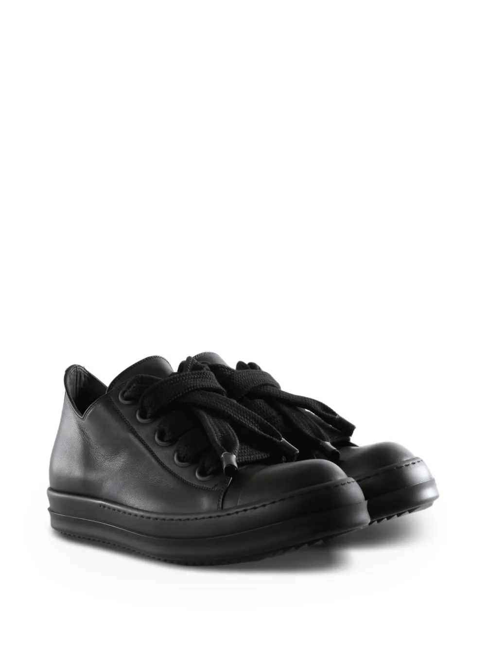 Rick Owens Jumbolace leren sneakers Zwart