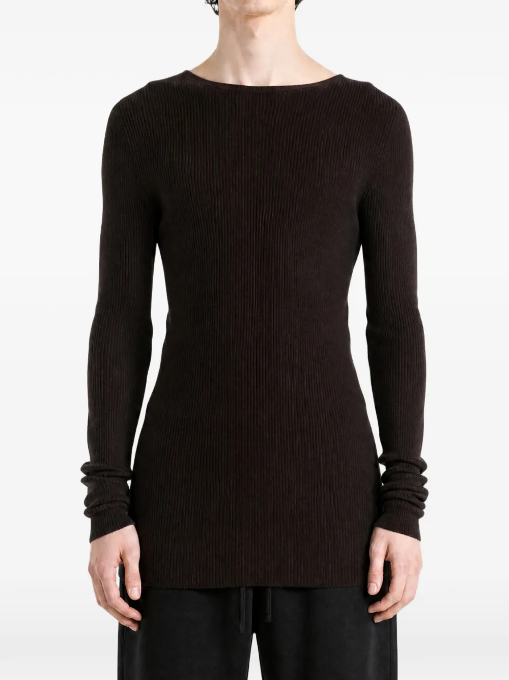 Rick Owens Ribgebreide trui Bruin