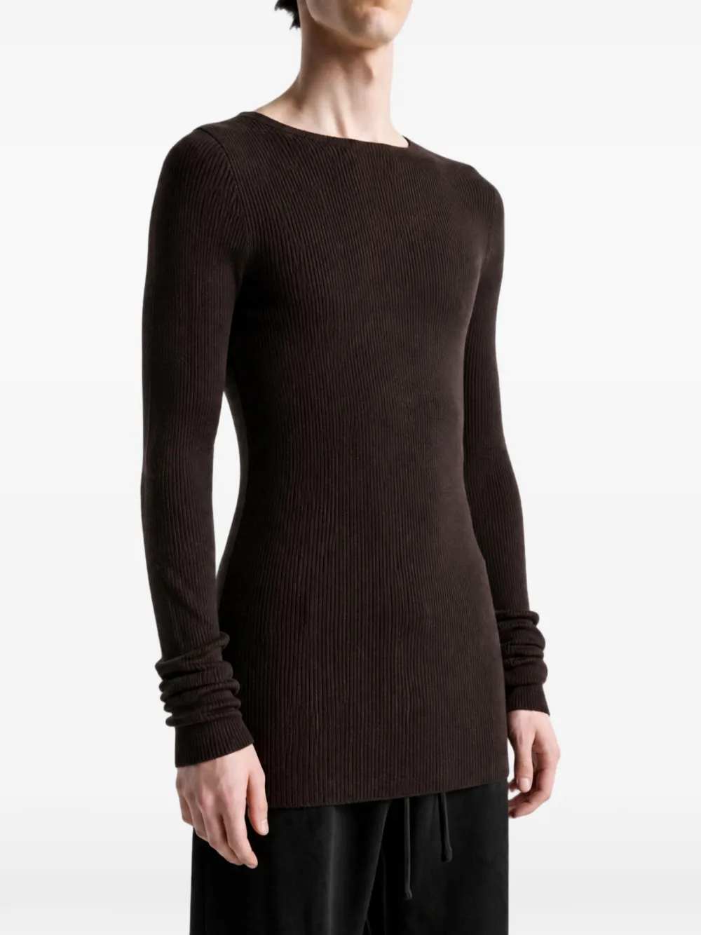 Rick Owens Ribgebreide trui Bruin