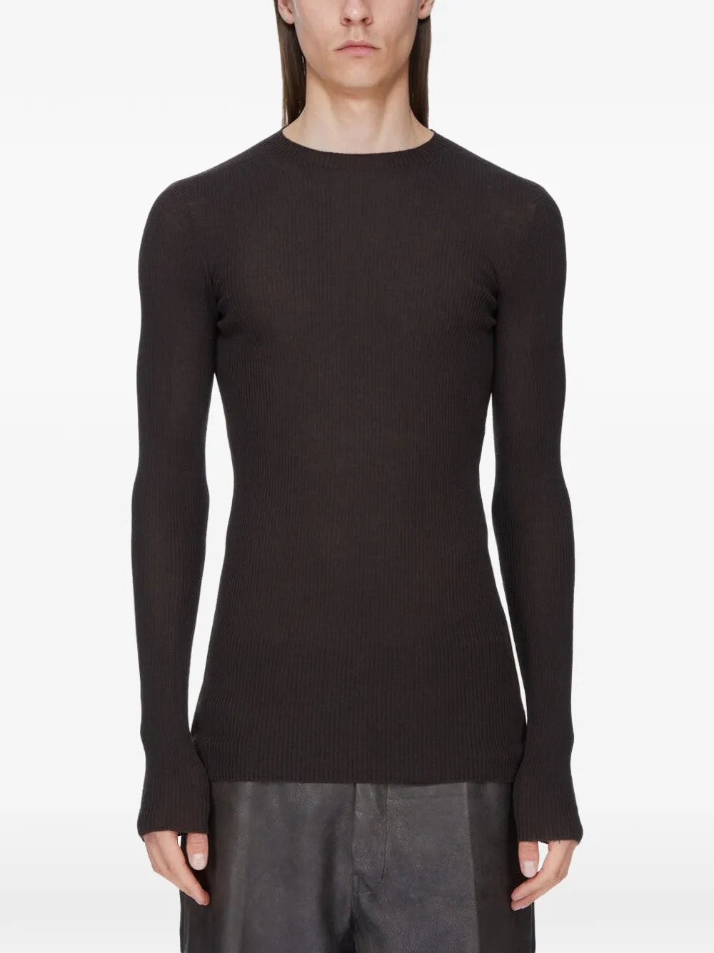 Rick Owens Ribgebreide trui Bruin