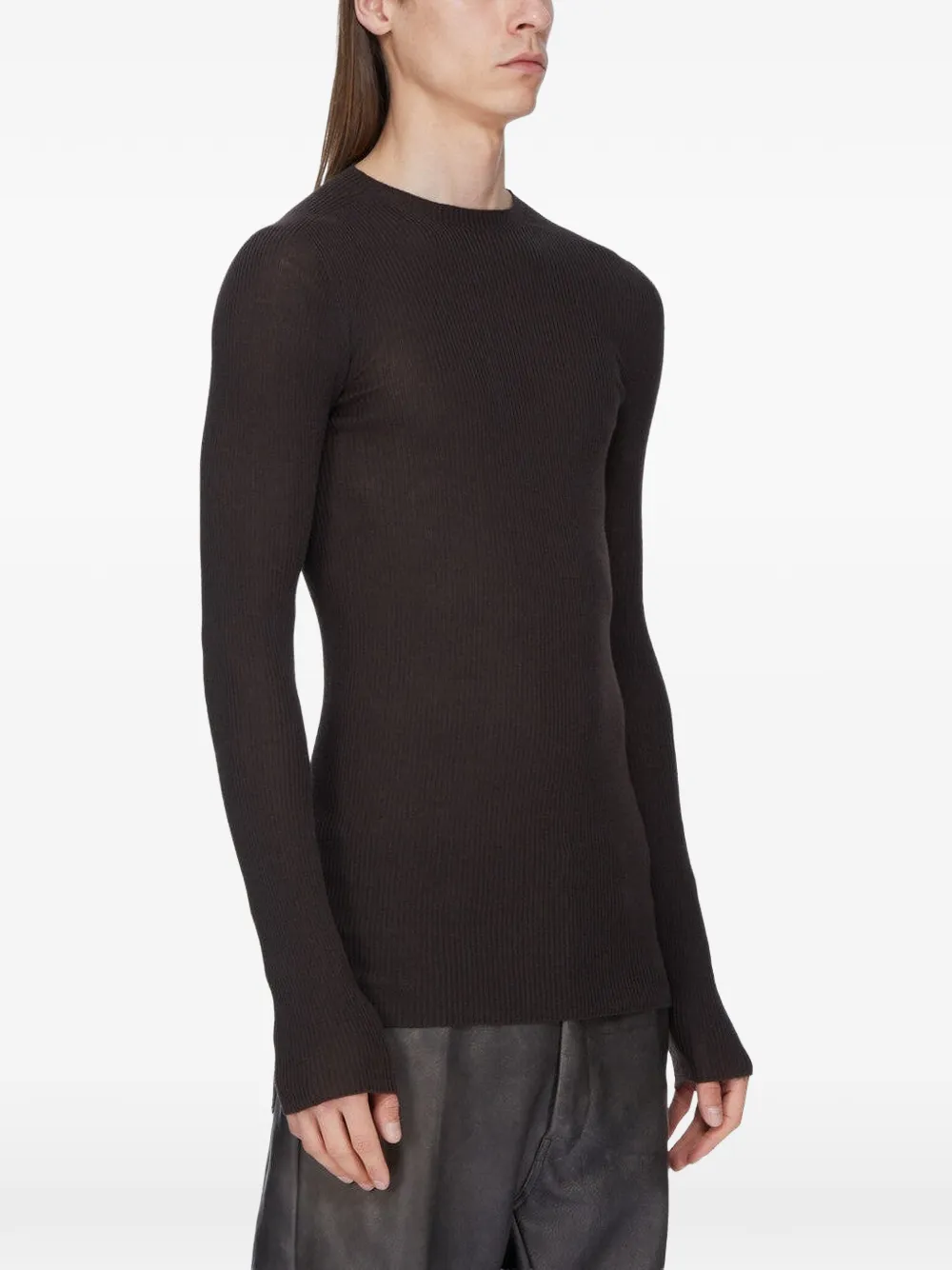 Rick Owens Ribgebreide trui Bruin