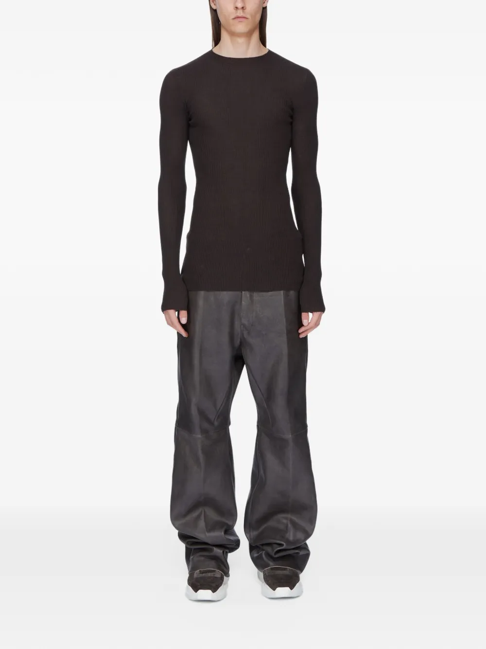 Rick Owens Ribgebreide trui Bruin