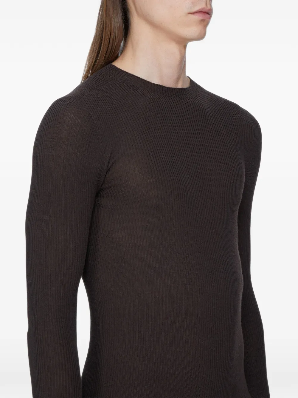 Rick Owens Ribgebreide trui Bruin