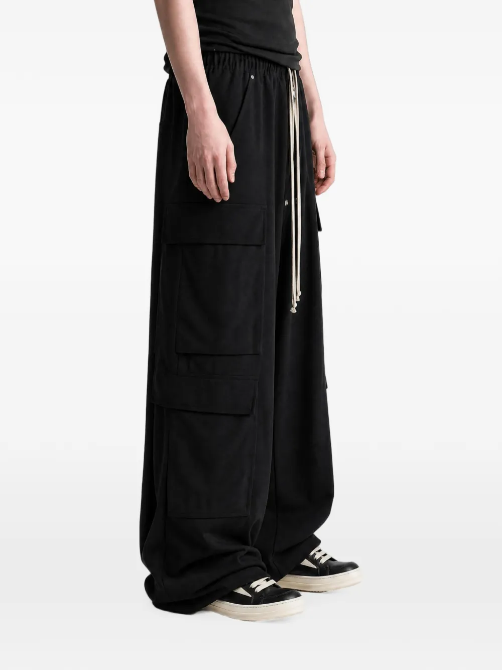 Rick Owens Cargo Belas broek met wijde pijpen Zwart