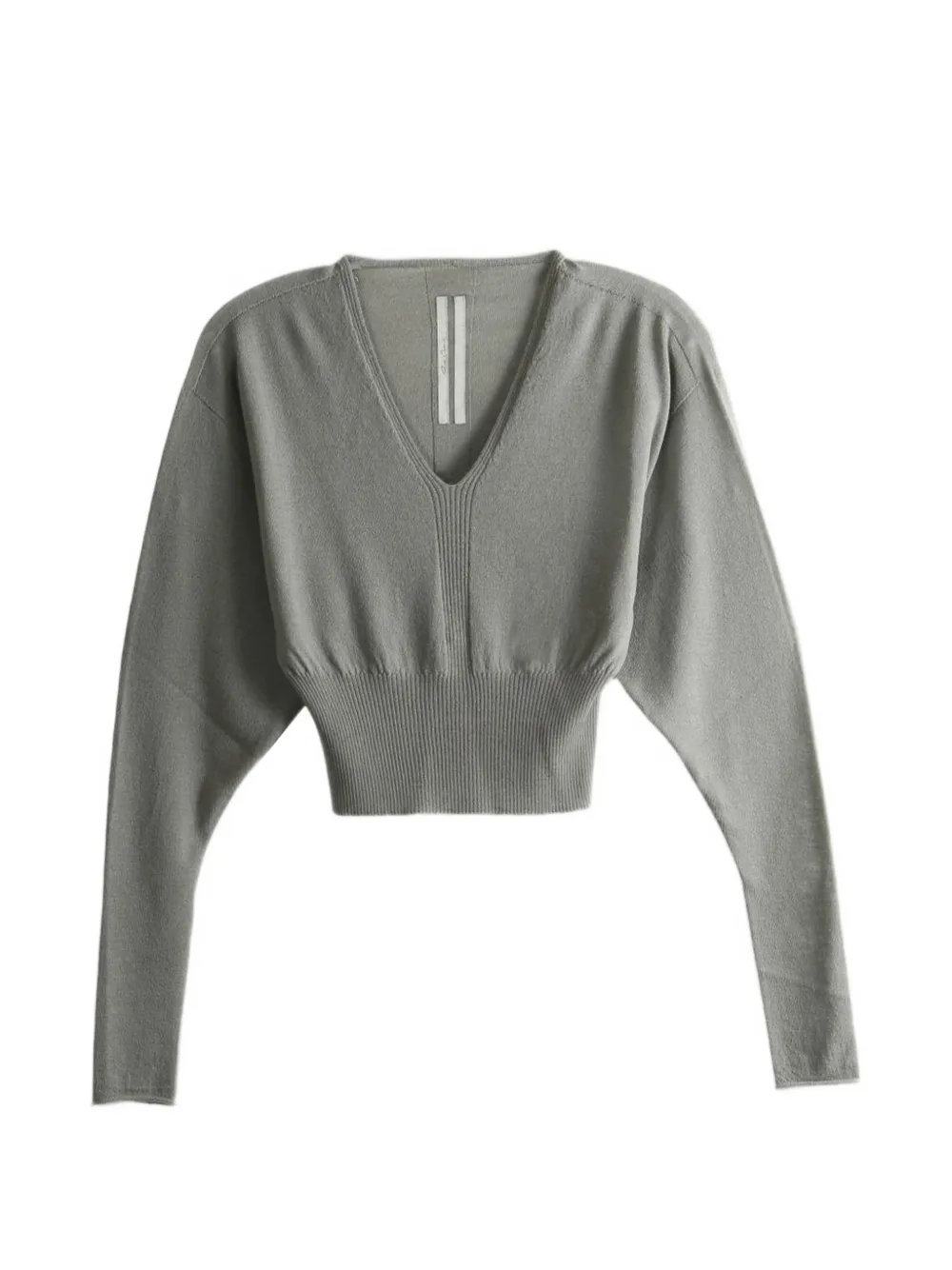 Rick Owens V-neck ribbed-knit sweater - Grigio