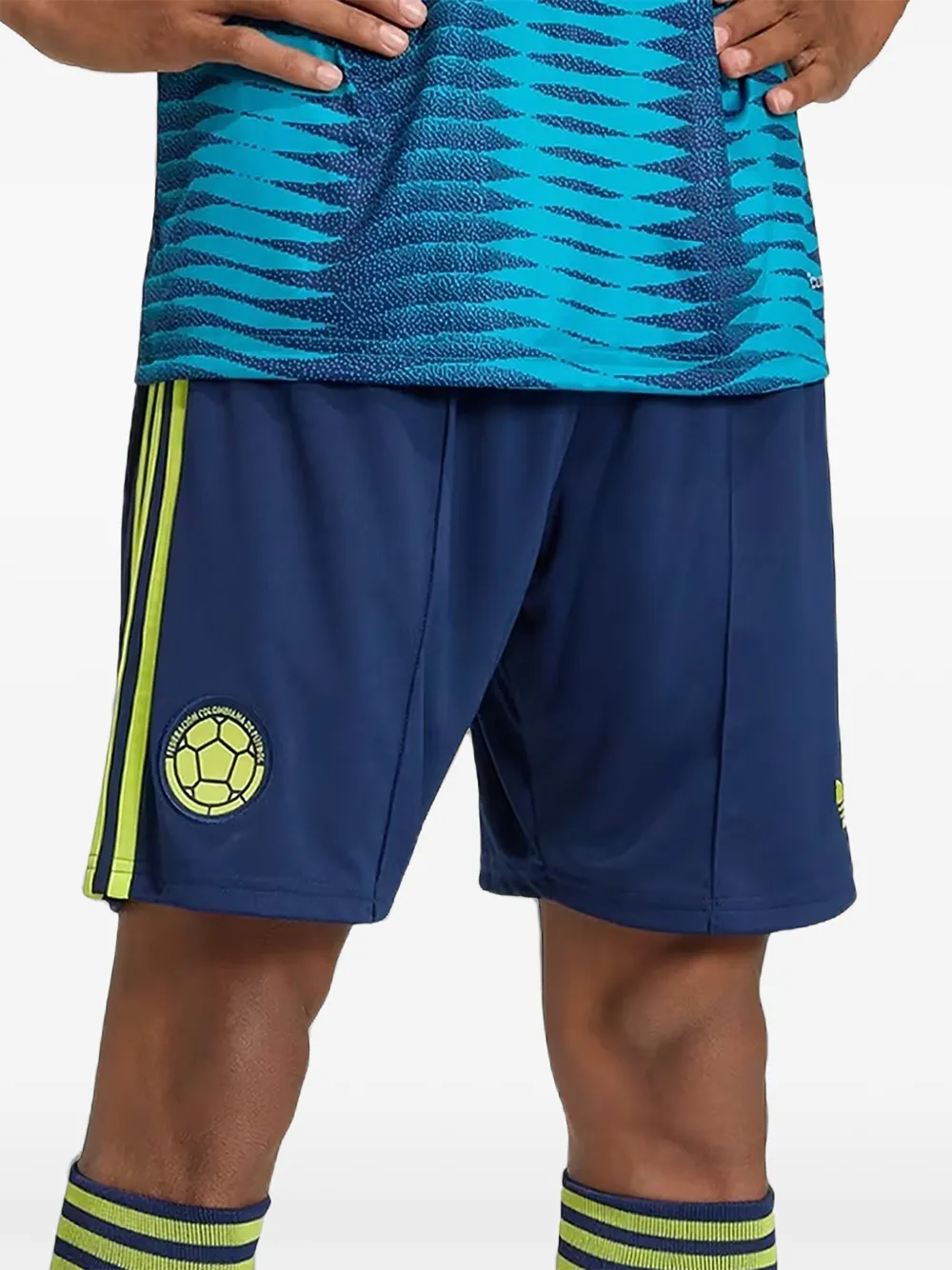 adidas Colombia 26 Away shorts met zijstreep Blauw