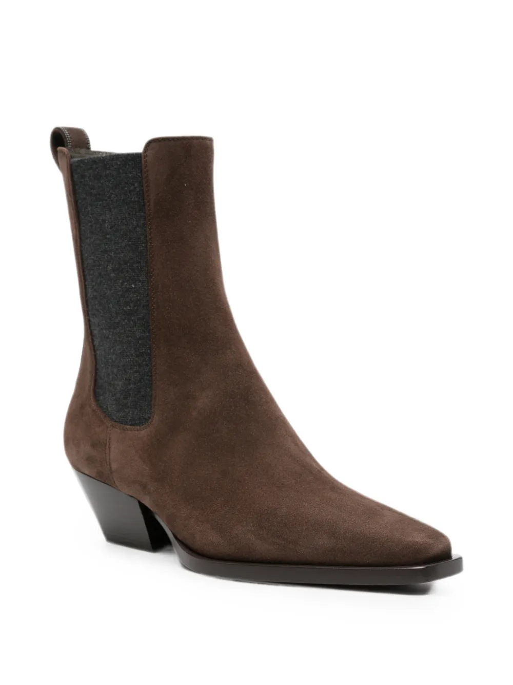 Brunello Cucinelli suede elasticated ankle boots Bruin