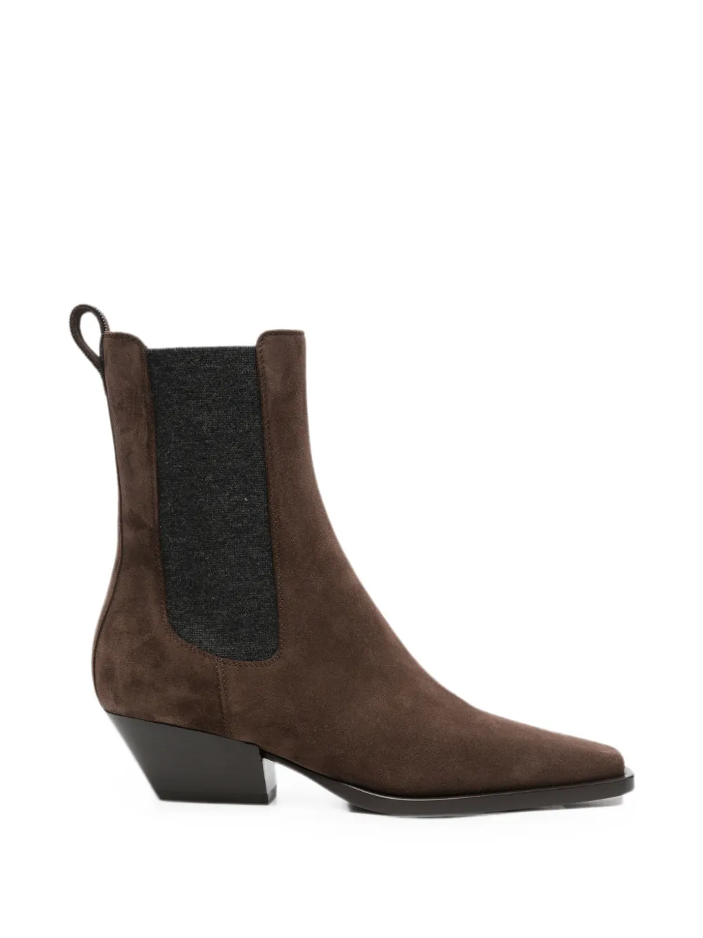 Brunello Cucinelli suede elasticated ankle boots Bruin