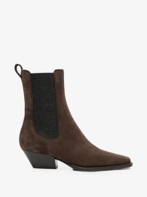 Brunello Cucinelli suede elasticated ankle boots