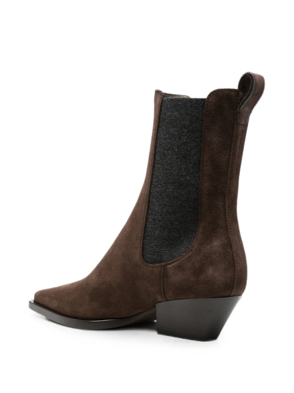 Brunello Cucinelli suede elasticated ankle boots Bruin