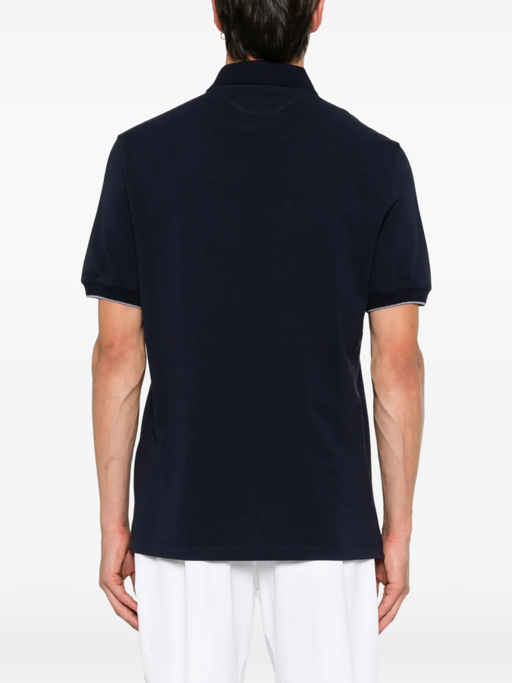 Brunello Cucinelli Poloshirt met geborduurd logo Blauw