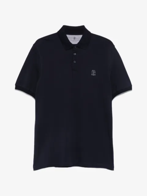 Brunello Cucinelli logo-embroidered cotton polo shirt
