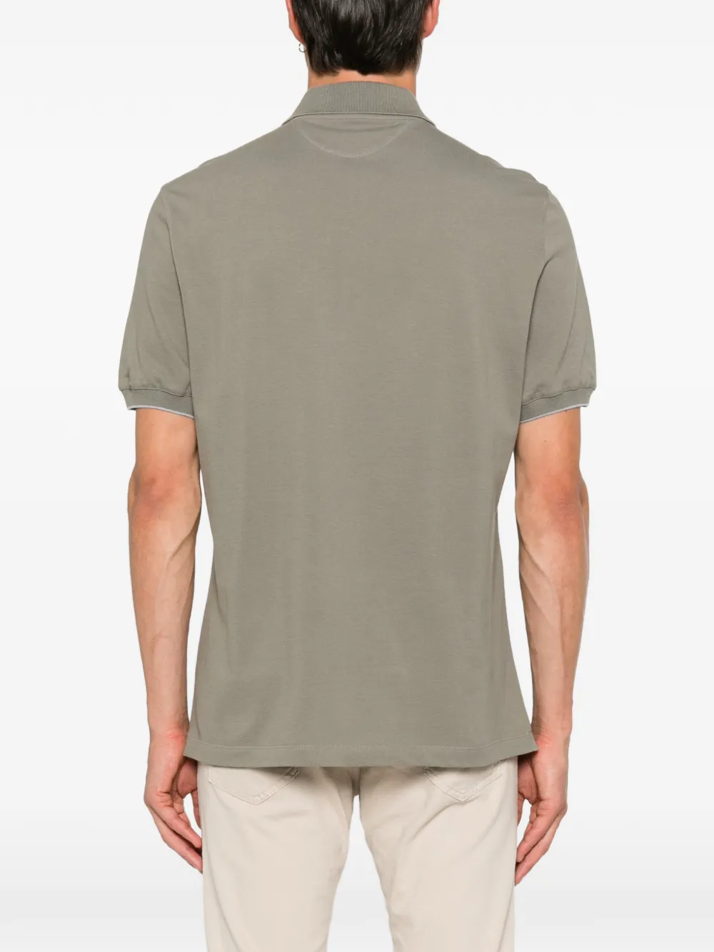 Brunello Cucinelli Katoenen poloshirt met geborduurd logo Groen