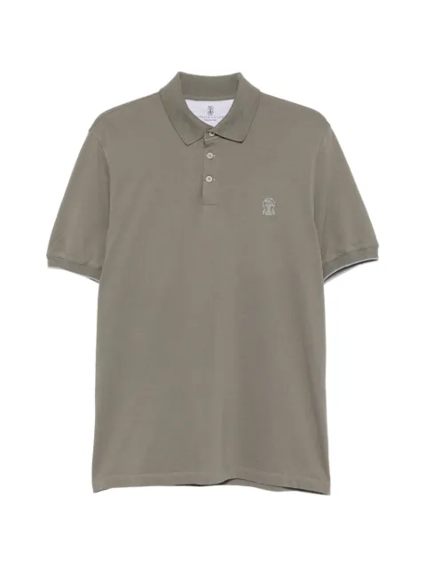 Brunello Cucinelli logo-embroidered cotton polo shirt