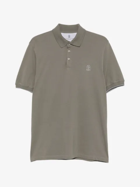Brunello Cucinelli logo-embroidered cotton polo shirt