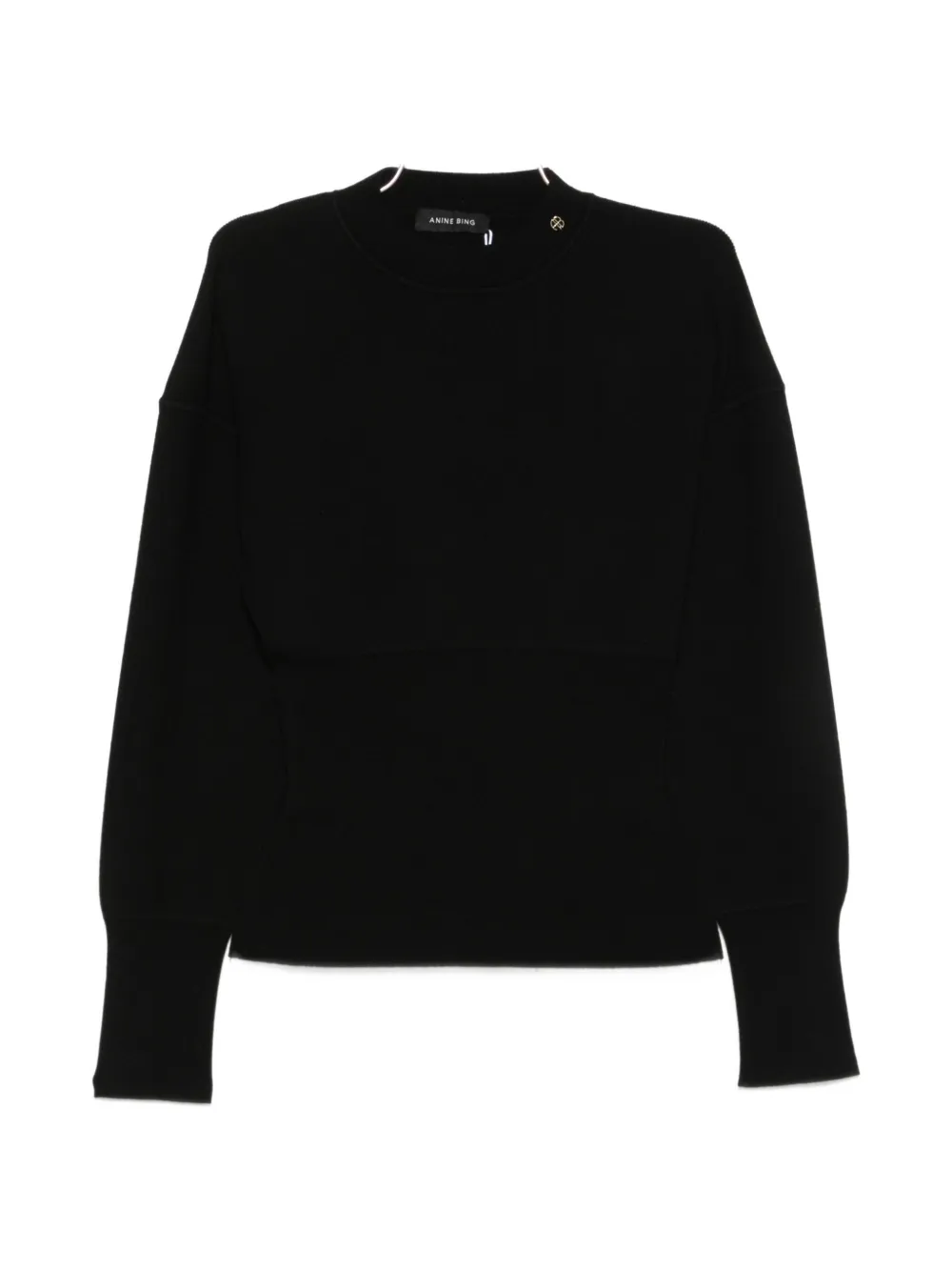 ANINE BING mock-neck ribbed-knit sweater - Nero