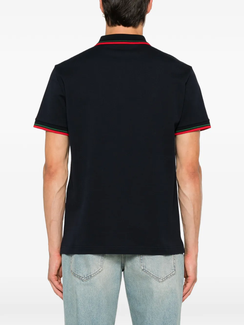 Gucci Piquet katoenen poloshirt met borduurwerk Blauw