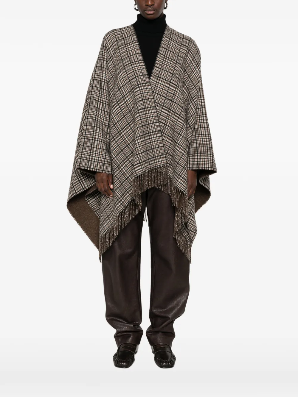 Brunello Cucinelli Poncho met paisley-print Beige