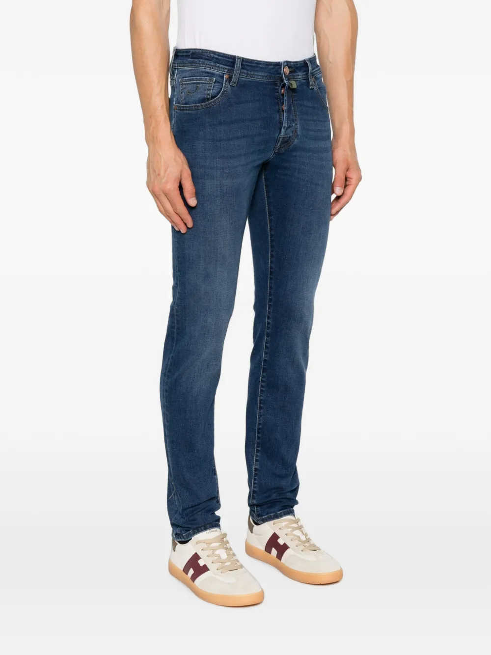 Jacob Cohën Nick jeans met logopatch Blauw
