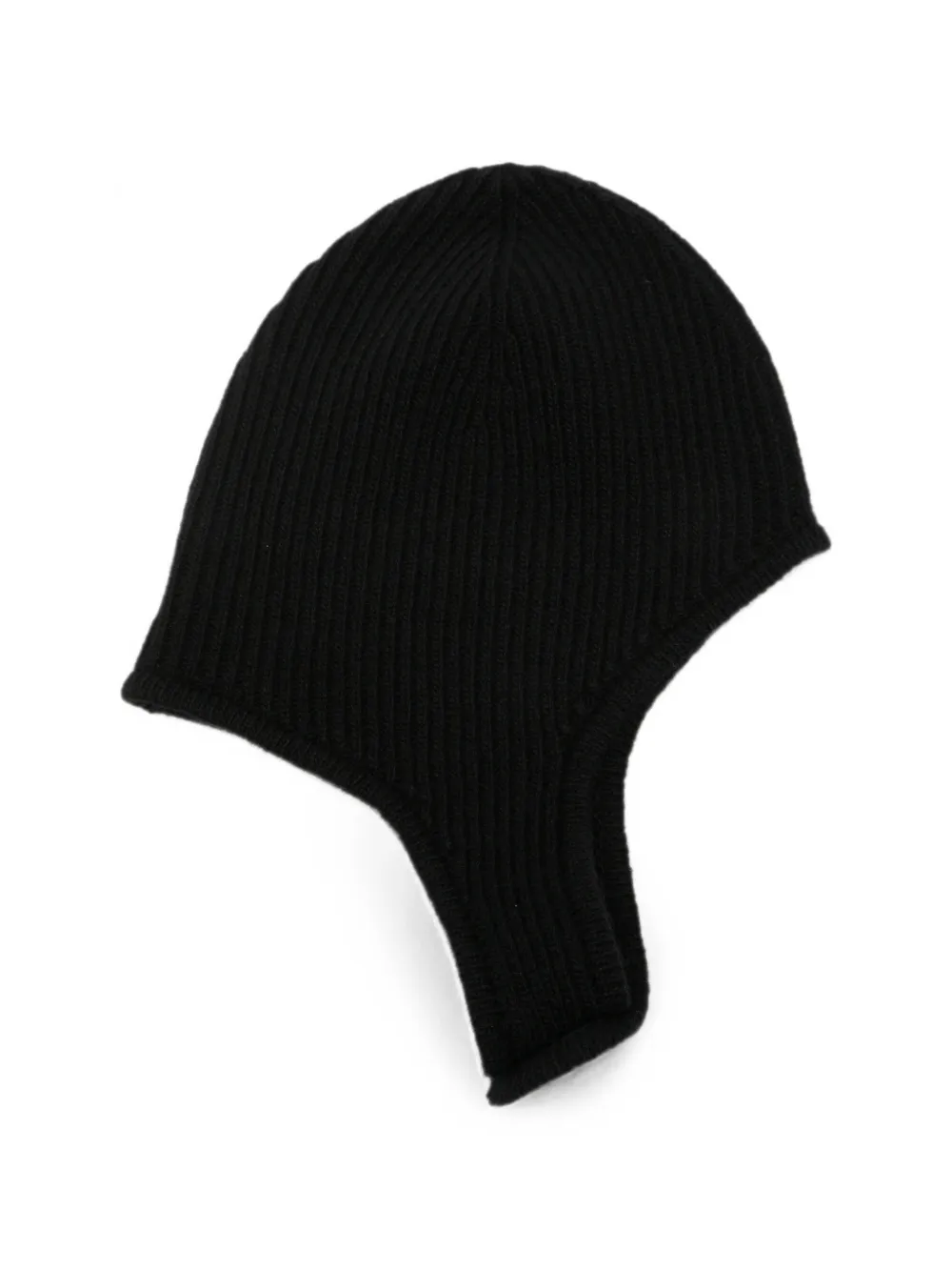 MM6 Maison Margiela Ribgebreide hoed met oorkleppen Zwart