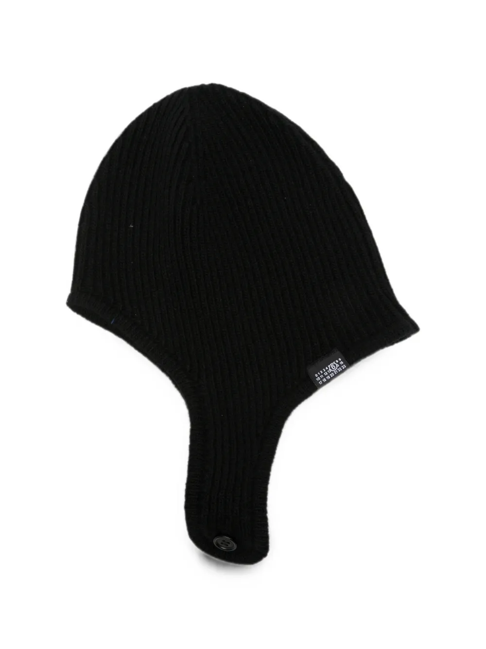 MM6 Maison Margiela ribbed-knit ear-flap hat - Nero