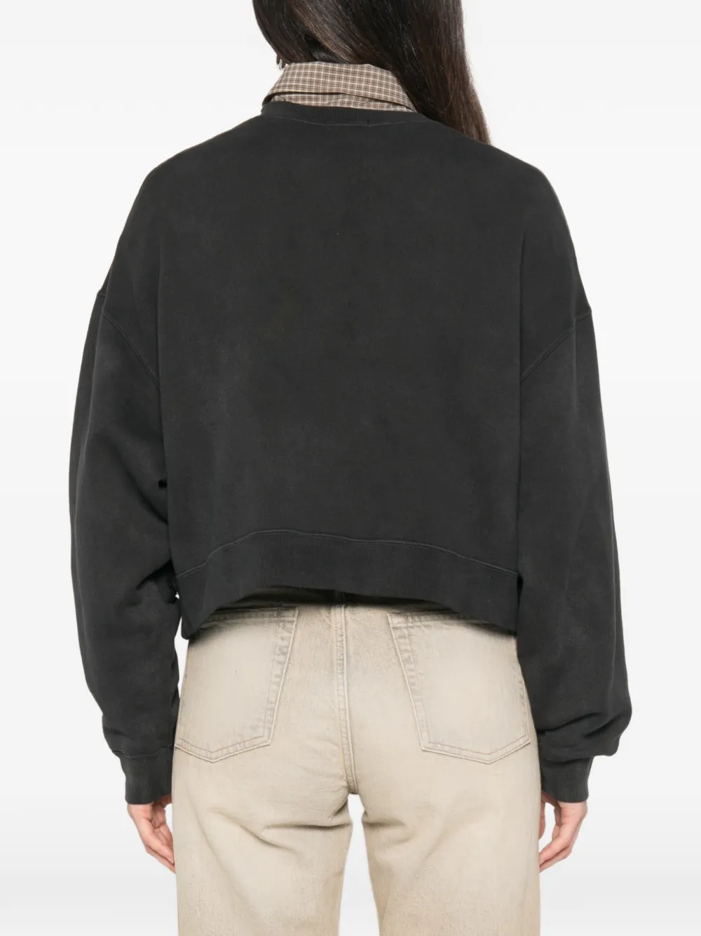 R13 Gerafelde sweater Zwart