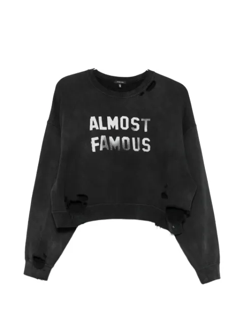 R13 distressed slogan-print sweatshirt