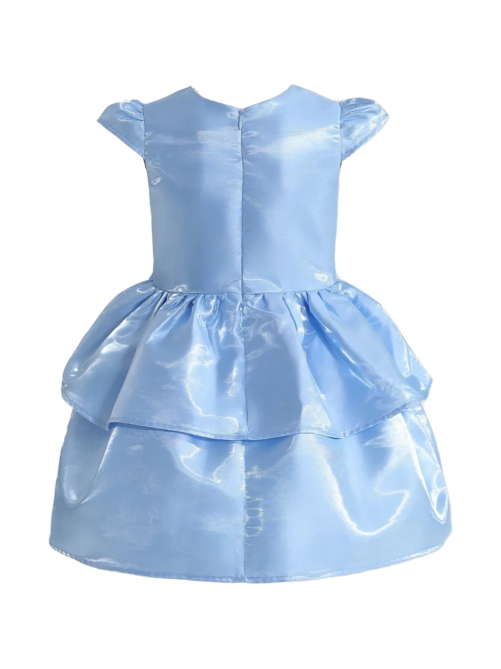 Tulleen Juliora jurk met pofmouwen en strikdetail Blauw