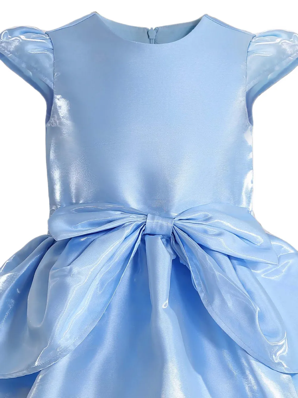 Tulleen Juliora jurk met pofmouwen en strikdetail Blauw