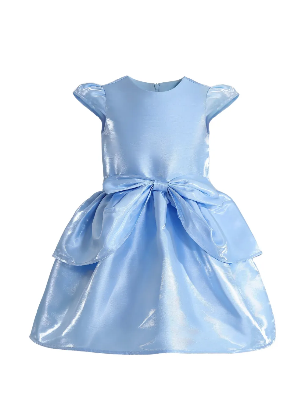 Tulleen Juliora bow-detail puff-sleeve dress - Blu