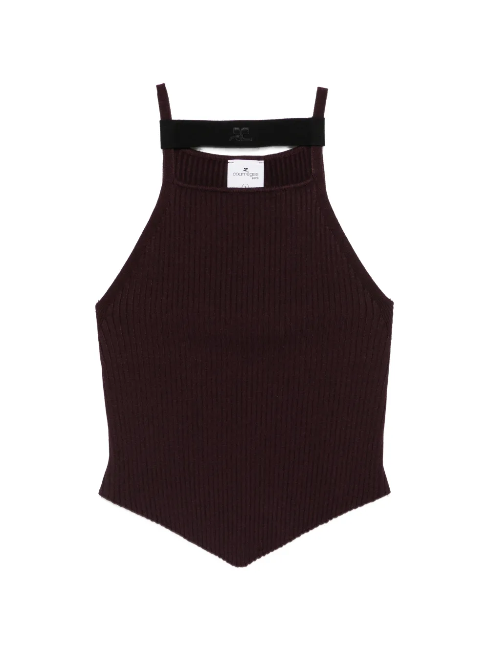 Courrèges ribbed logo-patch top - Viola