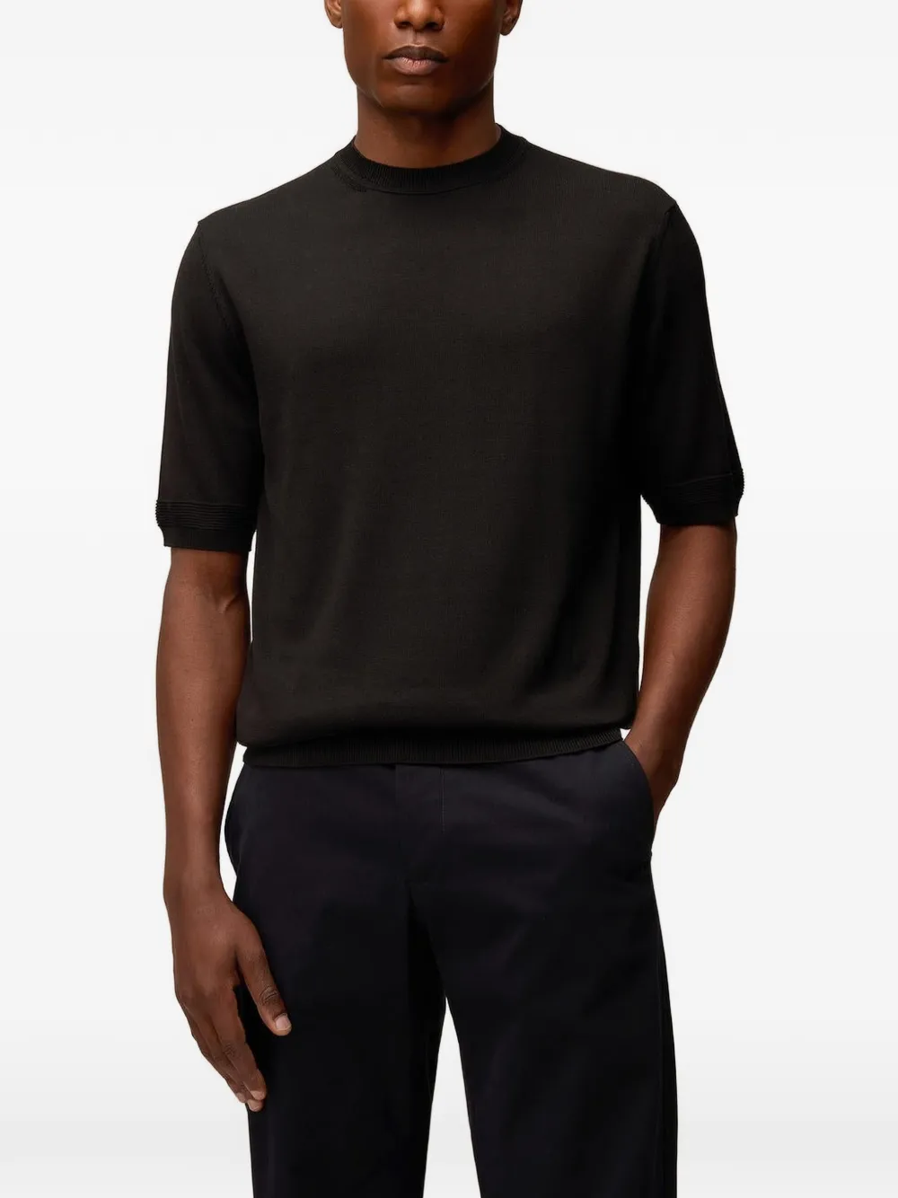 RETORI T-shirt met ronde hals Zwart