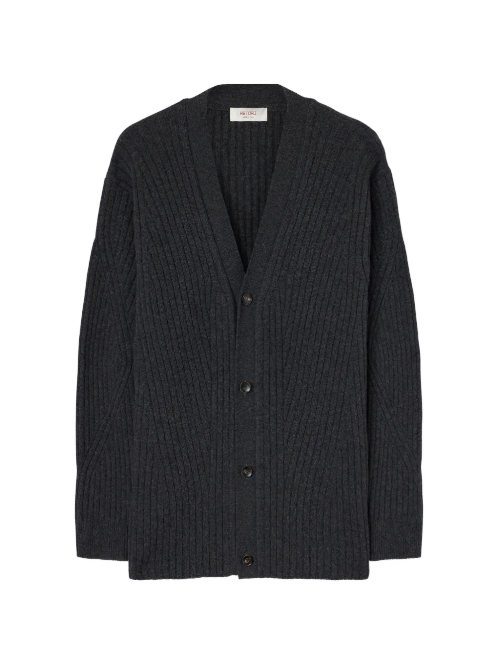 RETORI ribbed-knit V-neck cardigan - Grigio