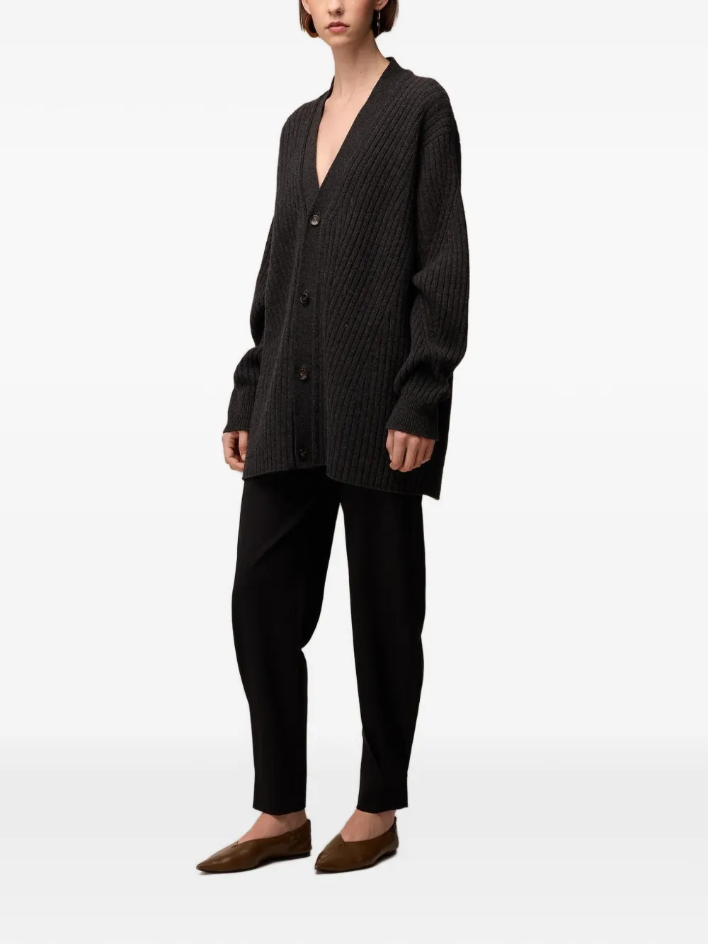 RETORI Ribgebreid vest Grijs