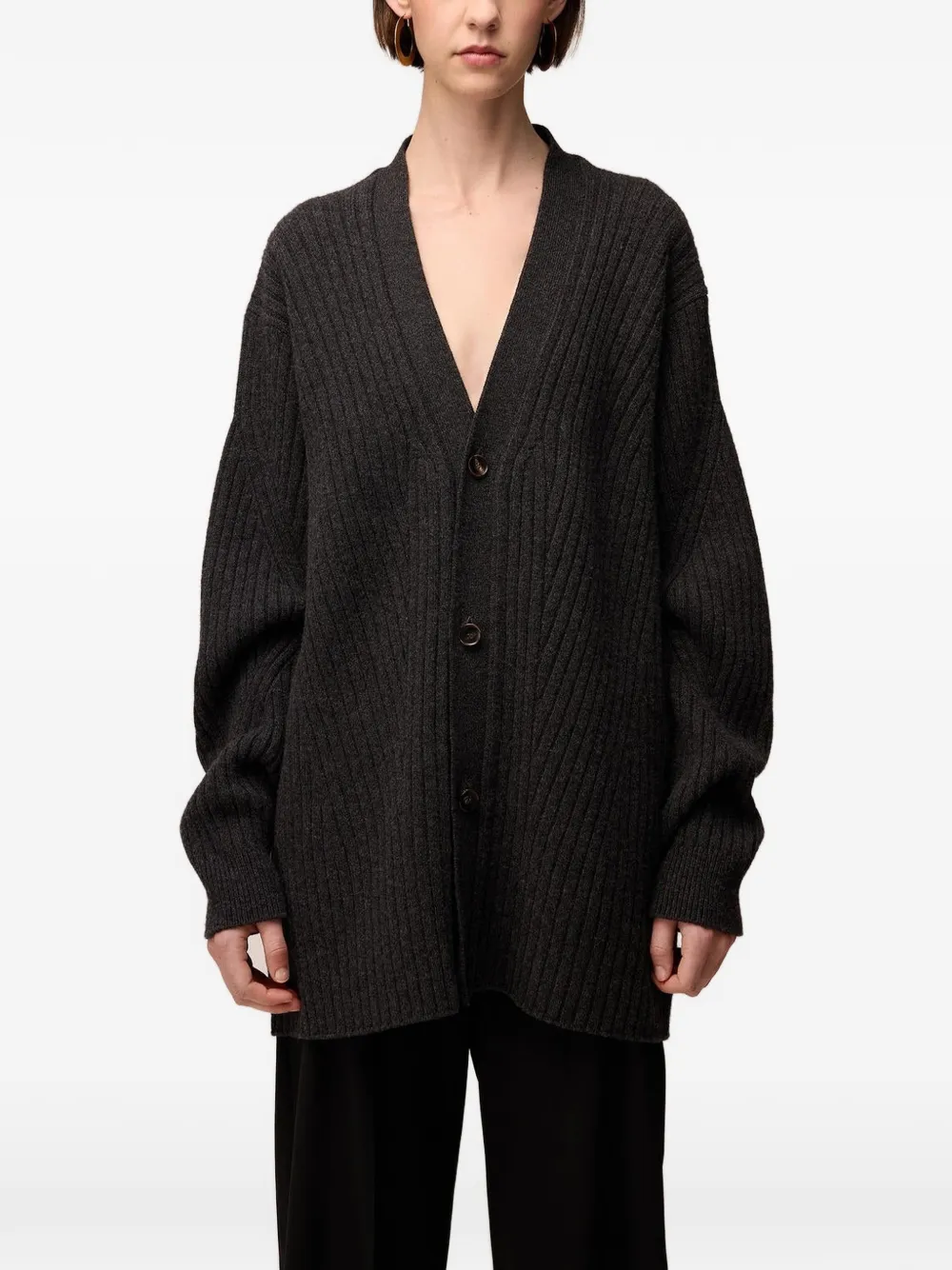 RETORI Ribgebreid vest Grijs