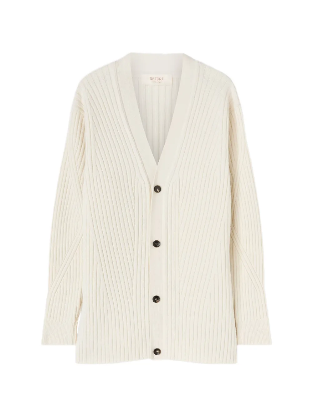 RETORI ribbed-knit V-neck cardigan - Bianco