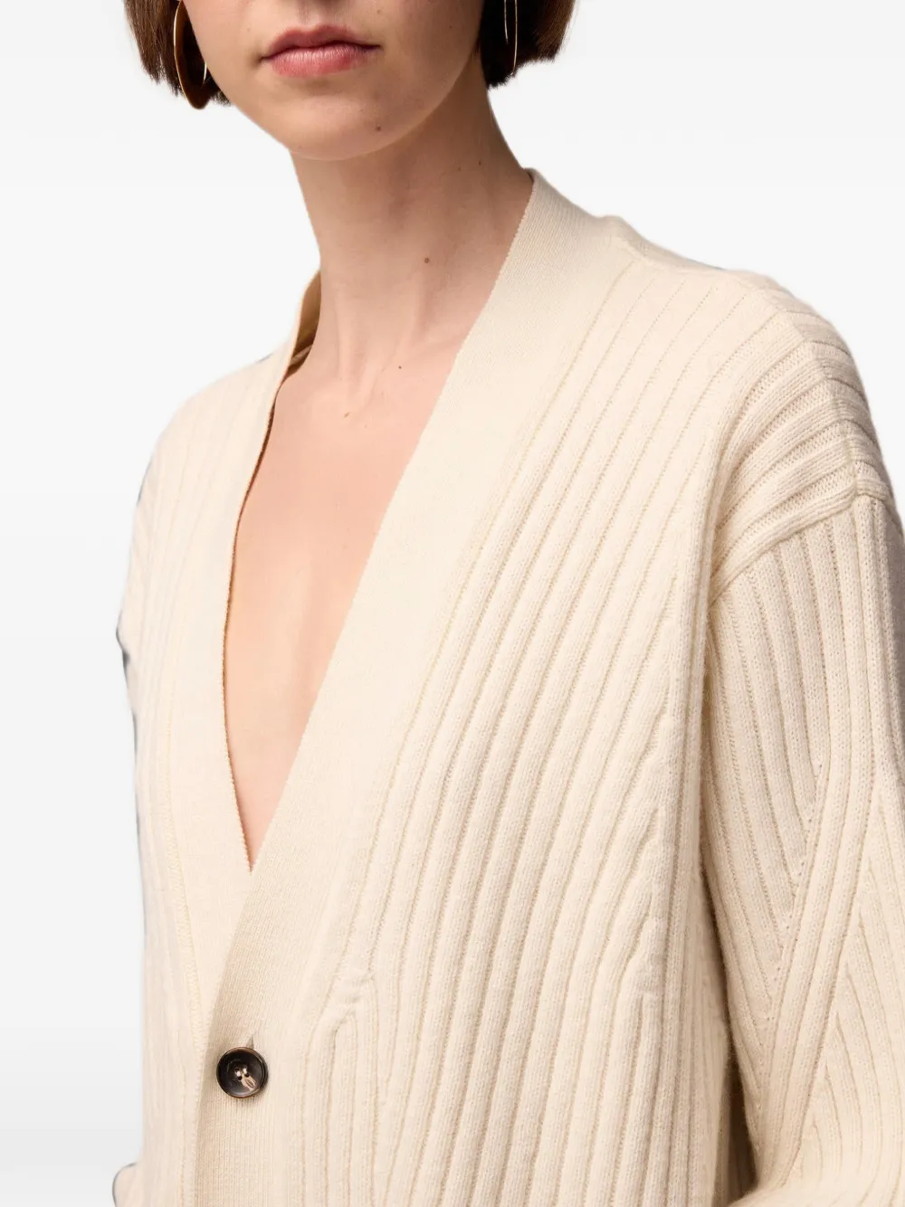 RETORI Ribgebreid vest Wit