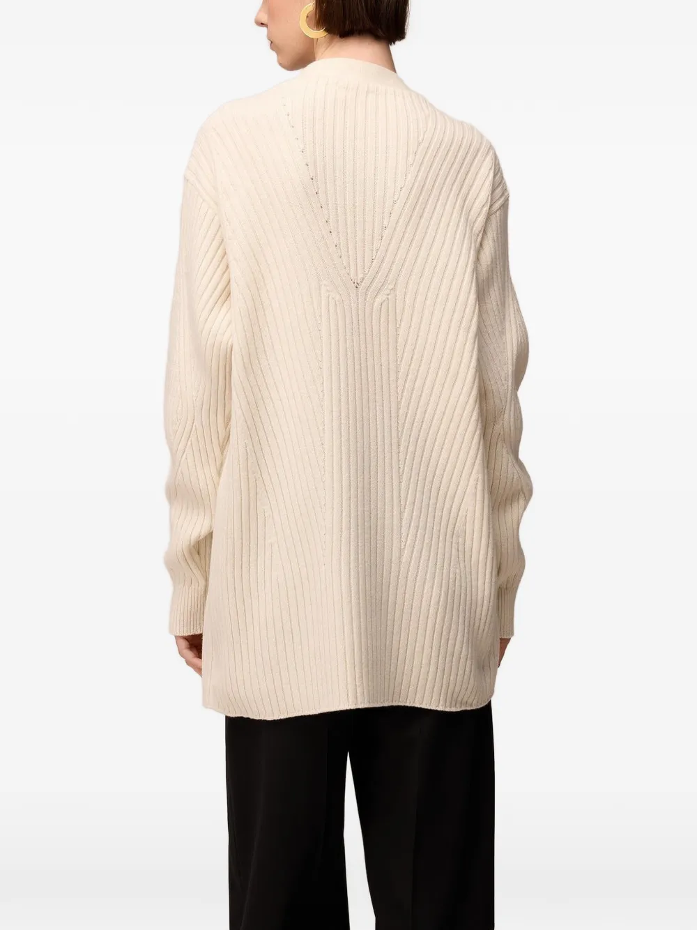 RETORI Ribgebreid vest Wit