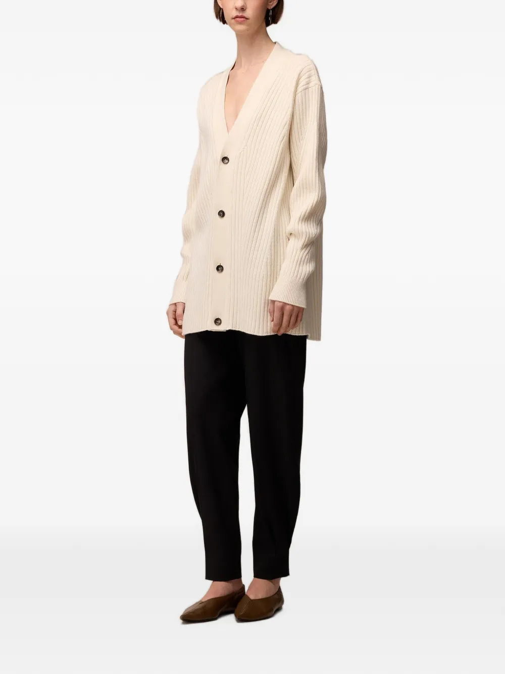 RETORI Ribgebreid vest Wit
