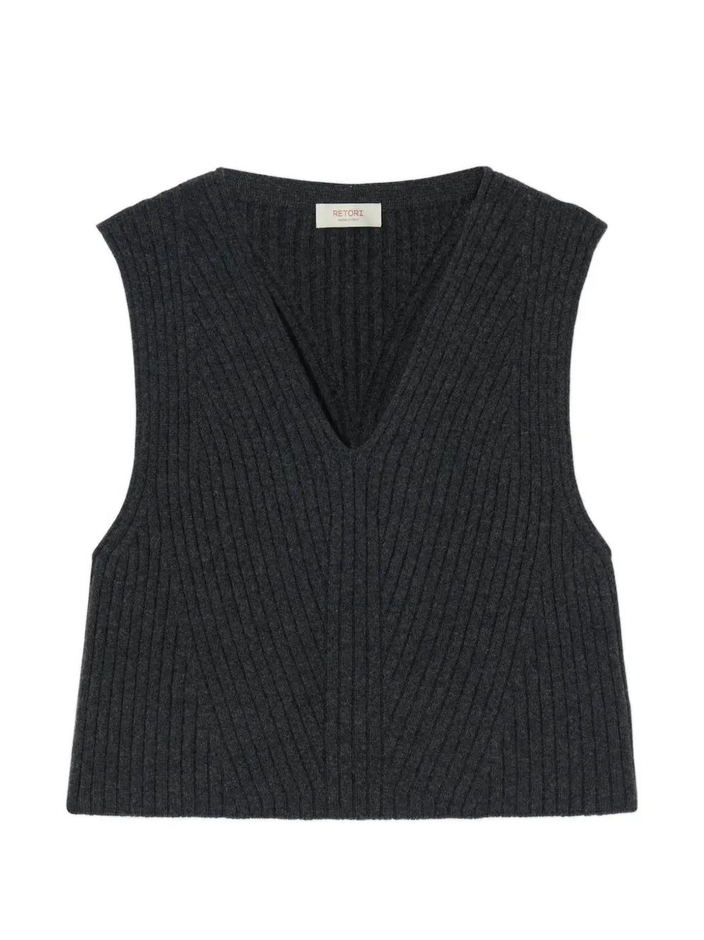 Retori Ribbed-knit V-neck Vest In Gray
