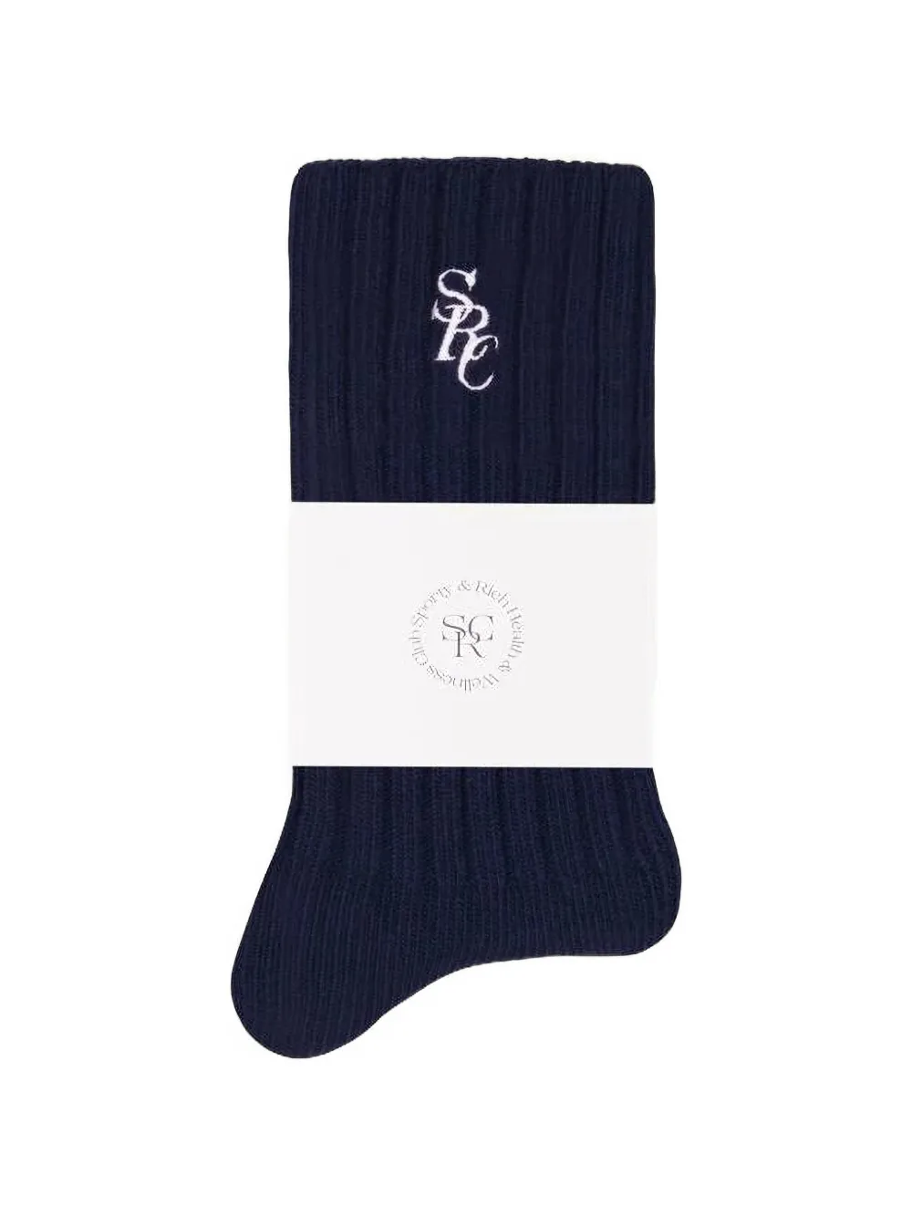 Sporty & Rich Geribbelde sokken met geborduurd logo Blauw
