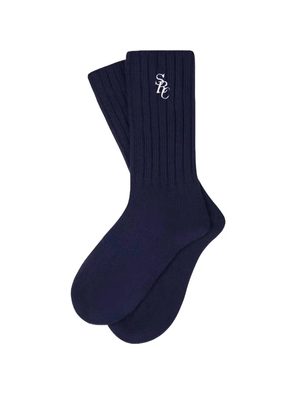 Sporty & Rich logo-embroidered ribbed socks - Blu